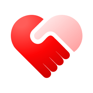Herz aus zwei Händen als Symbol für Kundenbindung und Support