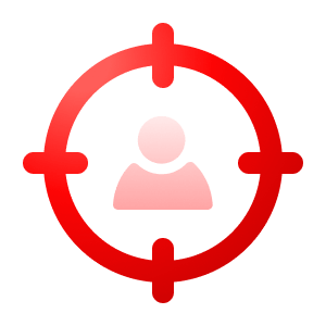 Icon mit Fadenkreuz und Personensymbol